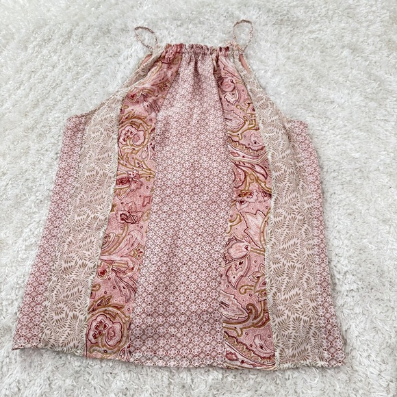 Joie Tank Top Womens Small Pink Patchwork Paisley Silk Lined Boho Sleeveless - Picture 2 of 8